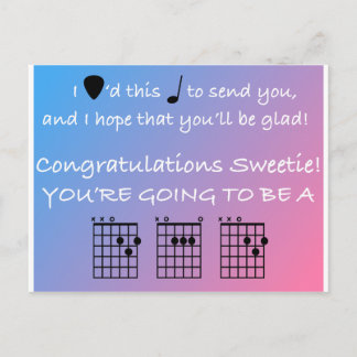 Félicitations Papa - Musique - Guitare - Carte pos