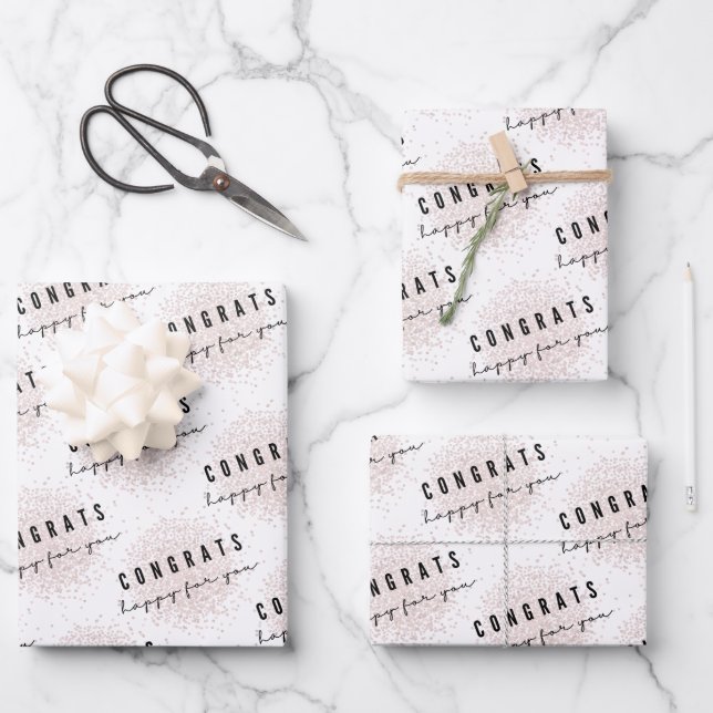 Félicitations Papier Cadeau Ensemble Joyeux Pour V (Recto)