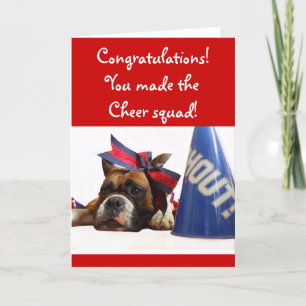 Félicitations Pom-pom girl boxer carte de voeux