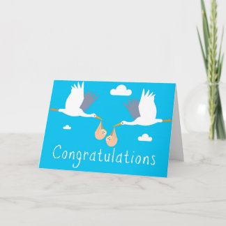 Félicitations pour la carte de naissance (Jumeaux