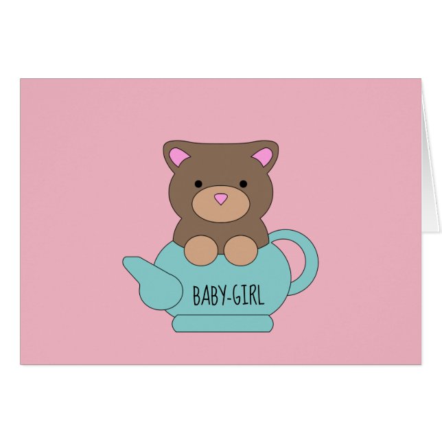 Félicitations pour la carte de petite fille Pink B (Devant Horizontal)
