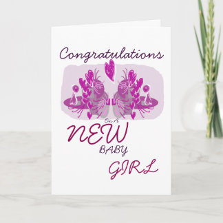 Félicitations pour la nouvelle carte rose pour béb