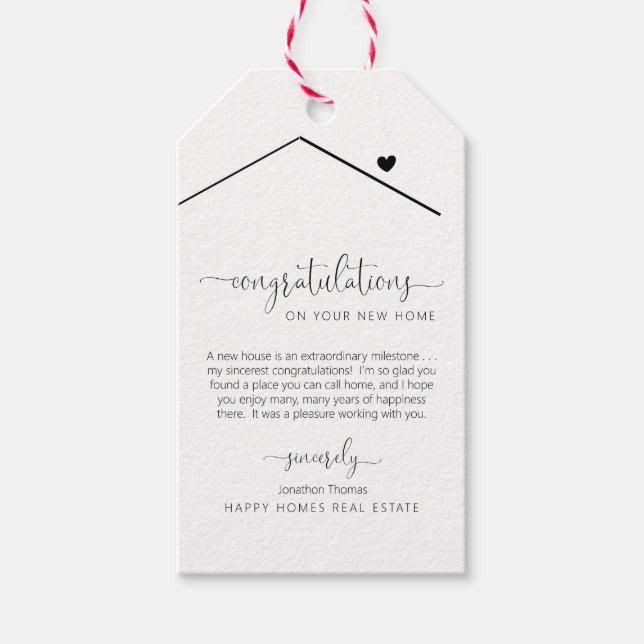 Félicitations pour la nouvelle étiquette cadeau Ho (Devant)