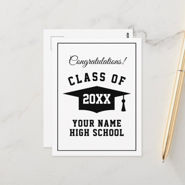 Félicitations pour le diplôme du secondaire cartes (Devant/Arrière en situation)