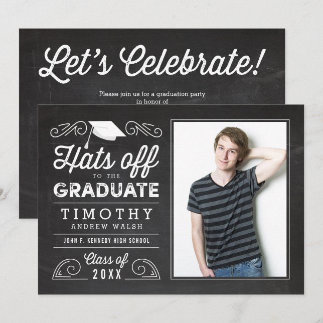 Félicitations pour le diplômé - Invitation sur tab (Devant / Derrière)