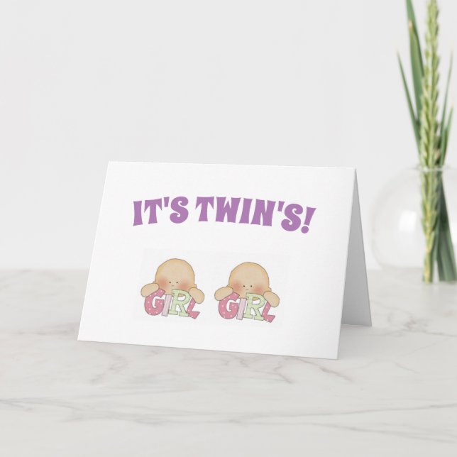 Félicitations pour les deux filles de la carte de  (Devant)