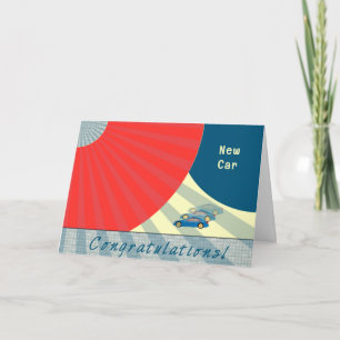 Félicitations pour nouvelle voiture, carte contemp