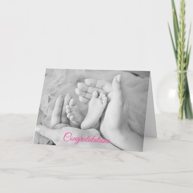 Félicitations pour votre carte bébé fille (Devant)