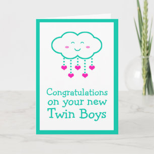 Félicitations pour votre carte de voeux Twin Boys