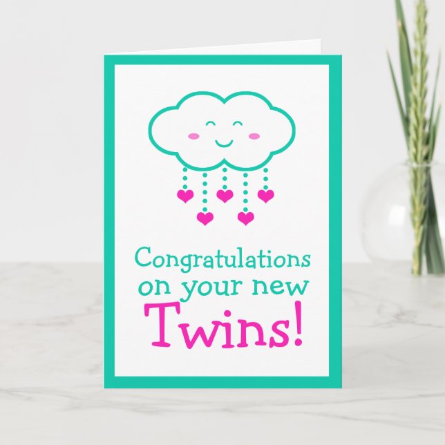 Félicitations pour votre carte de voeux Twins (Devant)