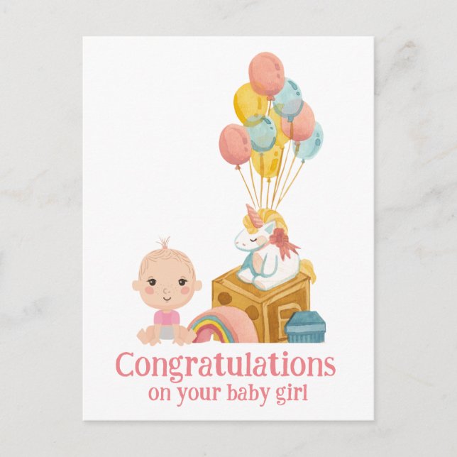 Félicitations pour votre carte fille (Devant)