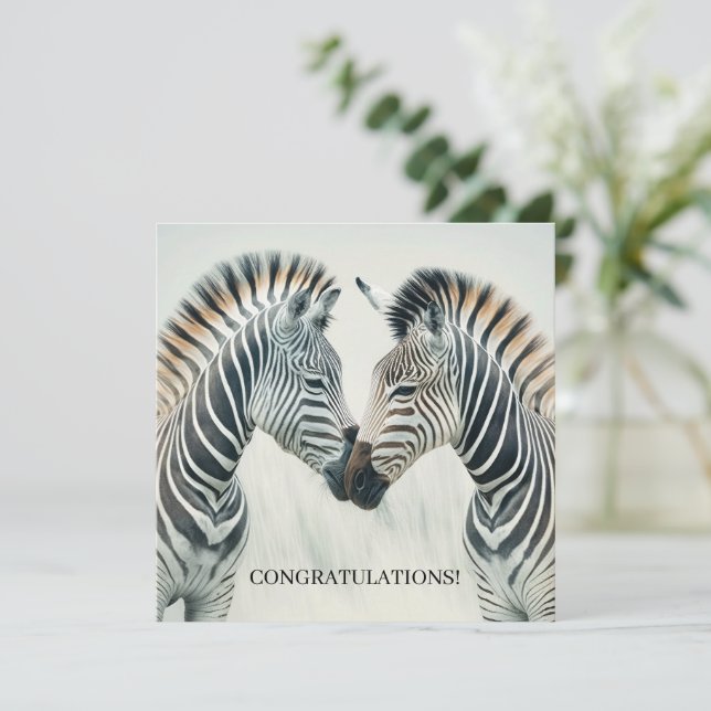 Félicitations pour votre carte Zebra Fiançailles (Debout devant)