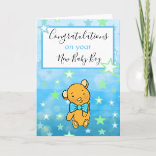 Félicitations pour votre nouvelle carte bébé garço