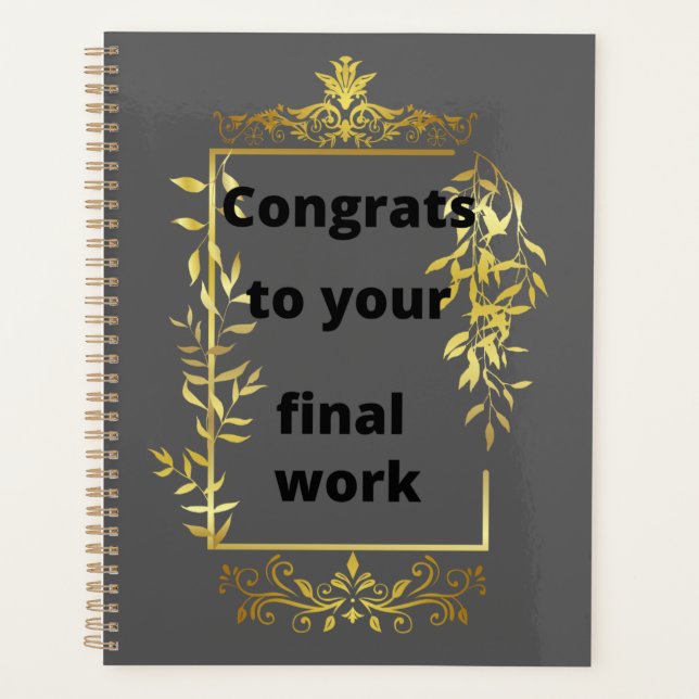 Félicitations pour votre travail final (Devant)