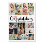 Félicitations Rose Gold Graduation Photo Collage