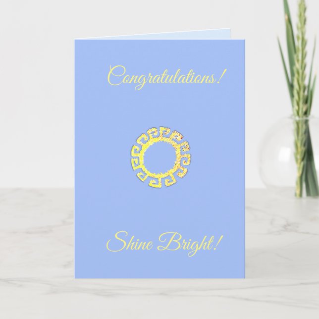 Félicitations Shine Bright sur la carte bleu clair (Devant)