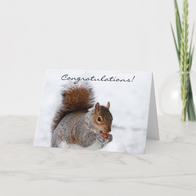 Félicitations Squirrel Carte de voeux (Devant)
