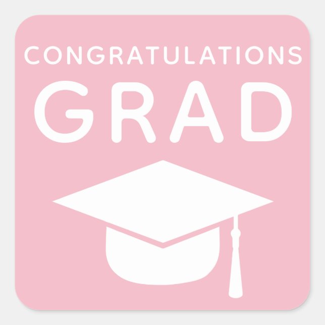 Félicitations Stickers Grad Pink Graduation (Devant)