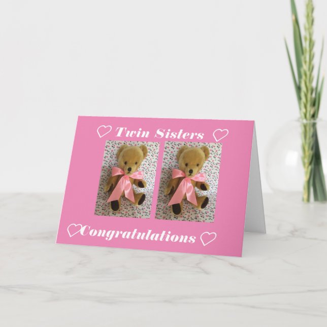 Félicitations, vous avez une carte de soeurs jumel (Devant)
