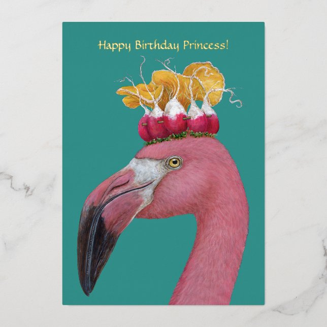 Felicity birthday foil 5" x 7" Flat card (Front)