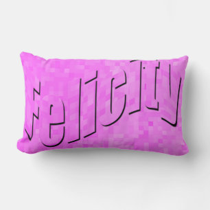 Felicity,  Girls Name, Logo On Pink, Lumbar Pillow