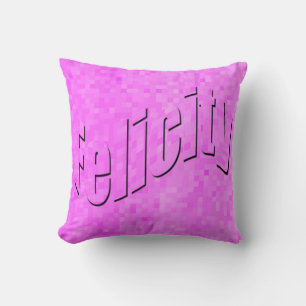 Felicity, Girls Name, Logo On Pink, Throw Pillow