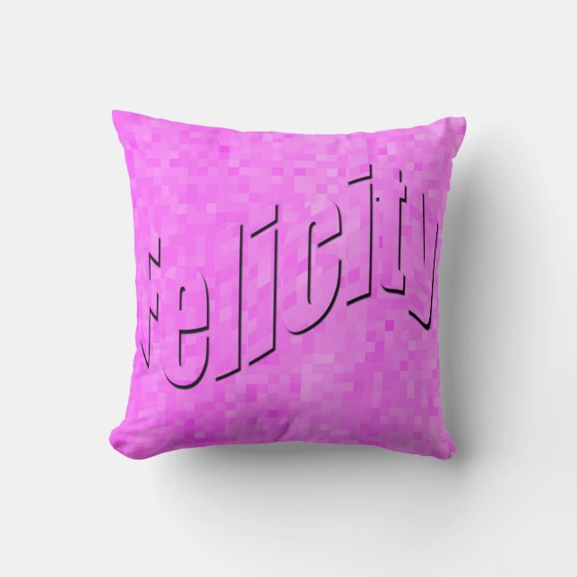 Felicity Name In Pink, Throw Pillow (Front)