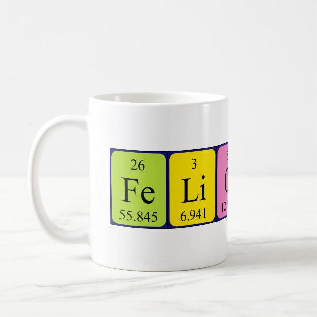 Felicity périodique nom de table mug (Gauche)