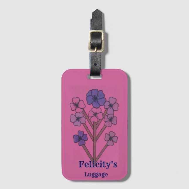 Felicity's  luggage tag (Front Vertical)
