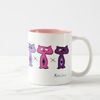 Felid Friends Two-Tone Coffee Mug