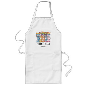 Feline Ally – Rainbow Cat LGBTQ Pride Long Apron