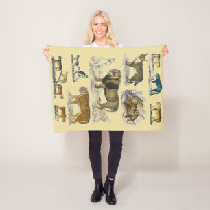 Feline Animals Fleece Blanket