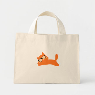 Feline art mini tote bag