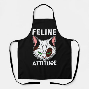 Feline Attitude Cat Mood Pet Character Apron