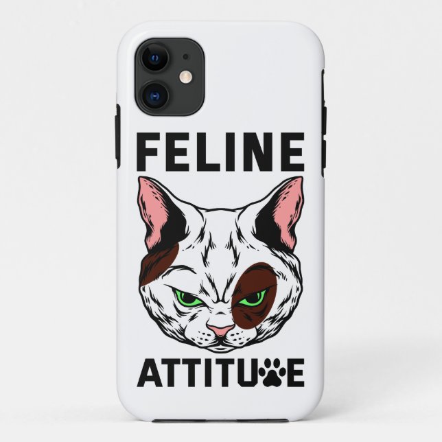 Feline Attitude Cat Mood Pet Character Case-Mate iPhone Case (Back)