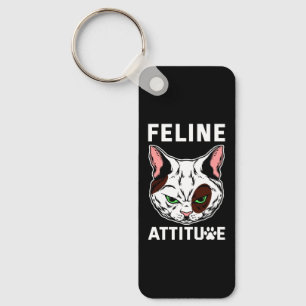 Feline Attitude Cat Mood Pet Character Keychain