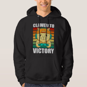 Feline Cat  Clawed to Victory Hoodie