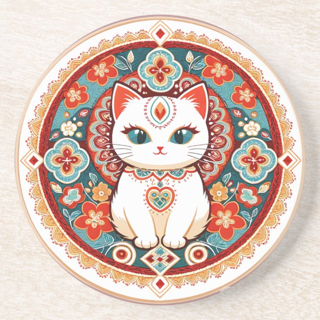 Feline Cat Coaster (Front)