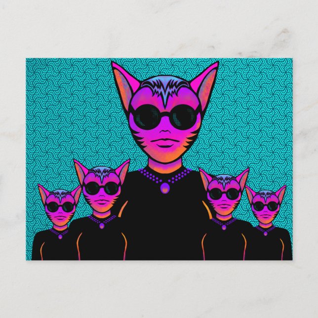 Feline character postcard (Front)