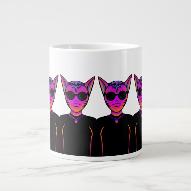 Feline characters Design Large Coffee Mug (Front)