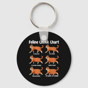 Feline Chonk Chart Funny Fat Cat  Keychain