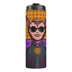 Feline Creatures Design Pickleball Paddle Thermal Tumbler