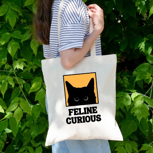 Feline Curious Cat Design Tote Bag (Creator Uploaded)