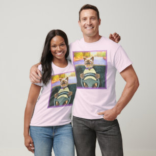 "Feline Driver" Cute Photo. Buy Now T-Shirt
