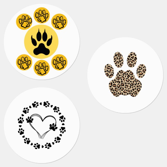 Feline Elegance: Artistic Pattern of Paw Prints" (Group)
