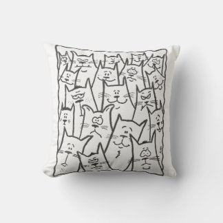 Feline Emotions Throw Pillow