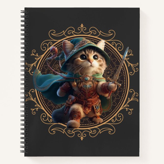 Feline Fantasy Adventure Notebook (Front)