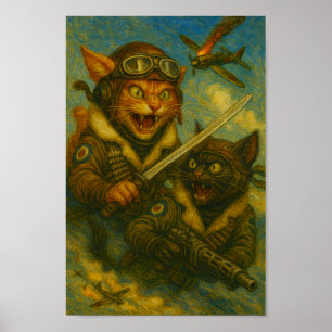 Feline Fighter Aces Poster