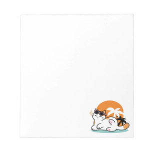 Feline Fine in the Sunshine – Relaxed Tropical Cat Notepad