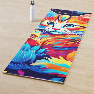 Feline Floral Fantasy Yoga Mat